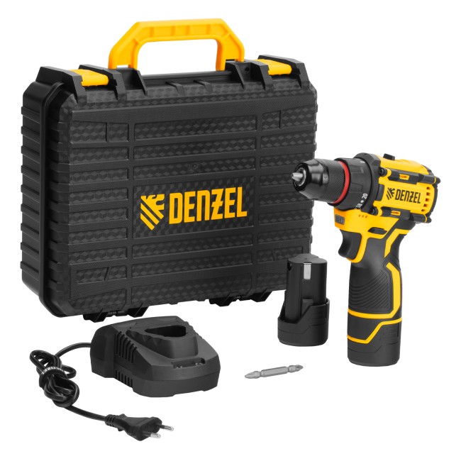 Дрель-шуруповерт аккумуляторная CDH-BL-12, Li-Ion, 12 В Denzel