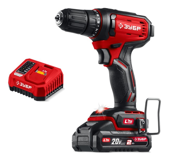 Дрель-шуруповерт ДШ-40-21 ЗУБР 20 В, 40 Н·м, 1 АКБ LMS (2 А·ч)
