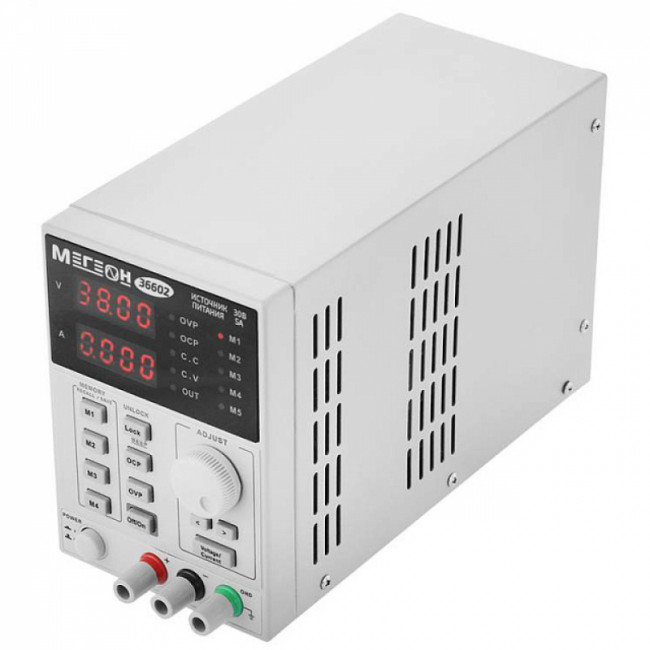 Одноканальный программируемый линейный источник питания МЕГЕОН 36602 Одноканальный программируемый линейный источник питания МЕГЕОН 36602