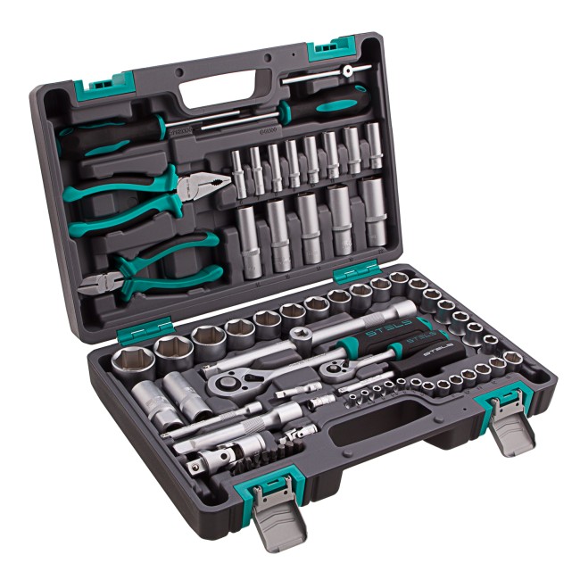 Набор инструментов 1/2", 1/4" CrV 69 предметов Stels