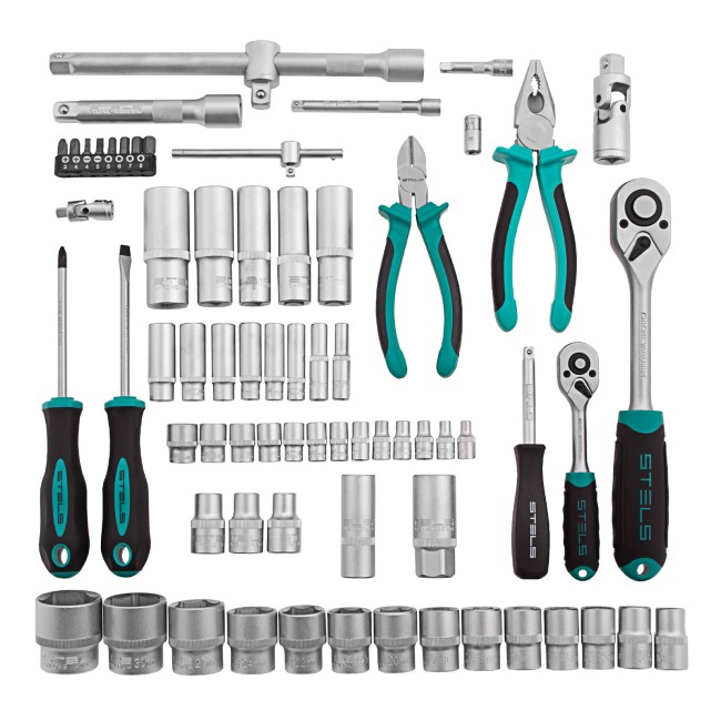Набор инструментов 1/2", 1/4" CrV 69 предметов Stels