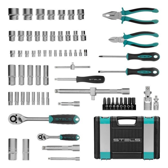 Набор инструментов 1/2", 1/4" CrV 69 предметов Stels