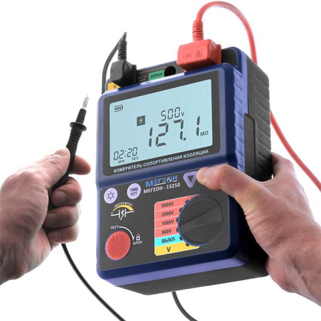 Измеритель сопротивления изоляции (мегаомметр) МЕГЕОН 13250 с поверкой Измеритель сопротивления изоляции (мегаомметр) МЕГЕОН 13250 с поверкой