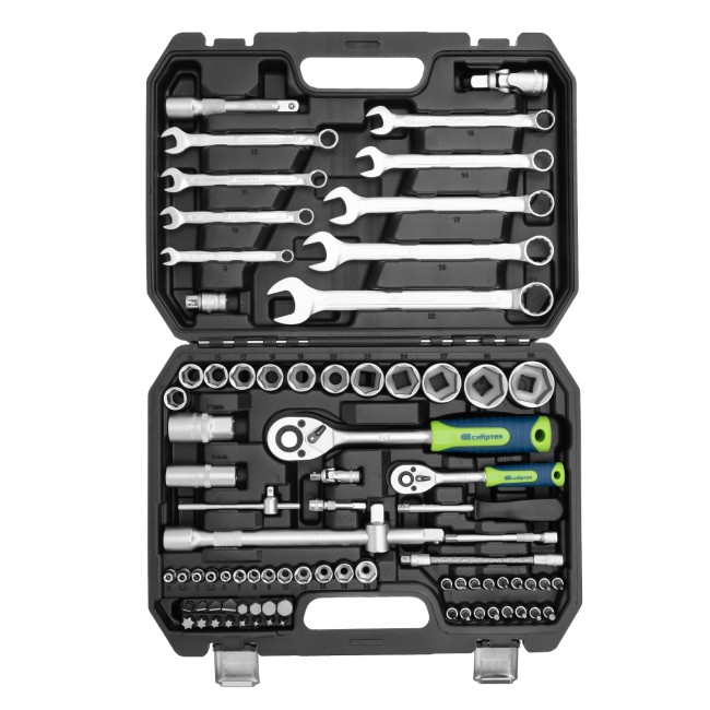 Набор инструментов 1/2", 1/4" 82 предмета Сибртех