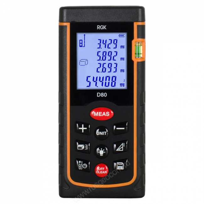 Лазерный дальномер RGK D80 (с поверкой) Лазерный дальномер RGK D80 (с поверкой)
