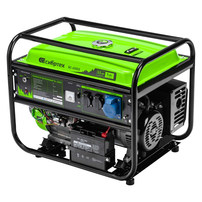 Генератор бензиновый БС-6500Э, 5.5 кВт Сибртех