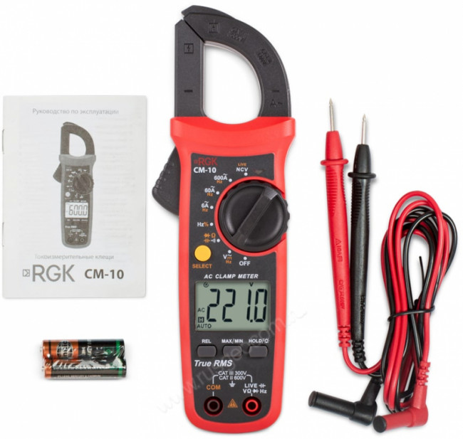 Токовые клещи RGK CM-10 с поверкой