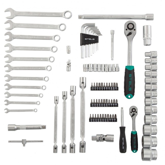 Набор инструментов 1/2", 1/4", CrV 88 предметов Stels