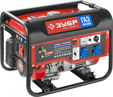 Генератор гибридный (бензин/газ), 3500 Вт, ЗУБР